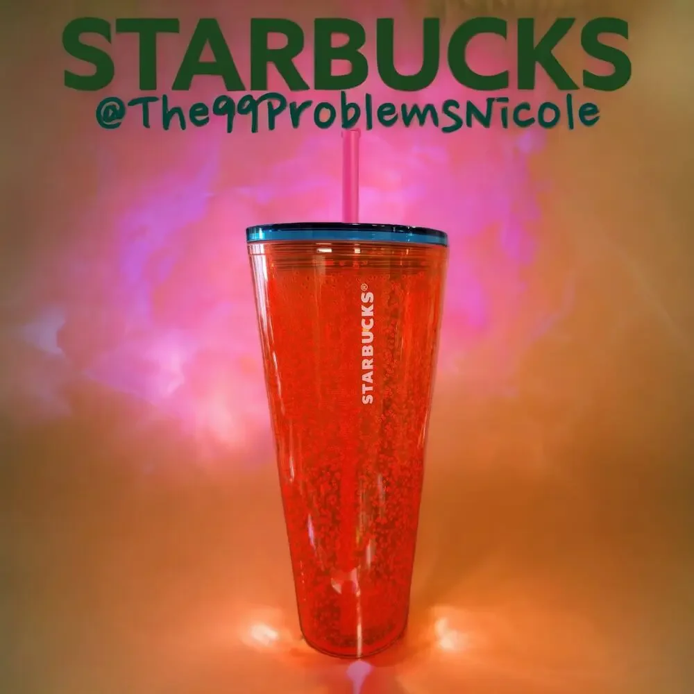Starbucks Red Orange Bubble Tumbler